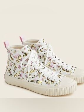 J.Crew Cottagecore Floral High Top Sneakers NIB 7.5